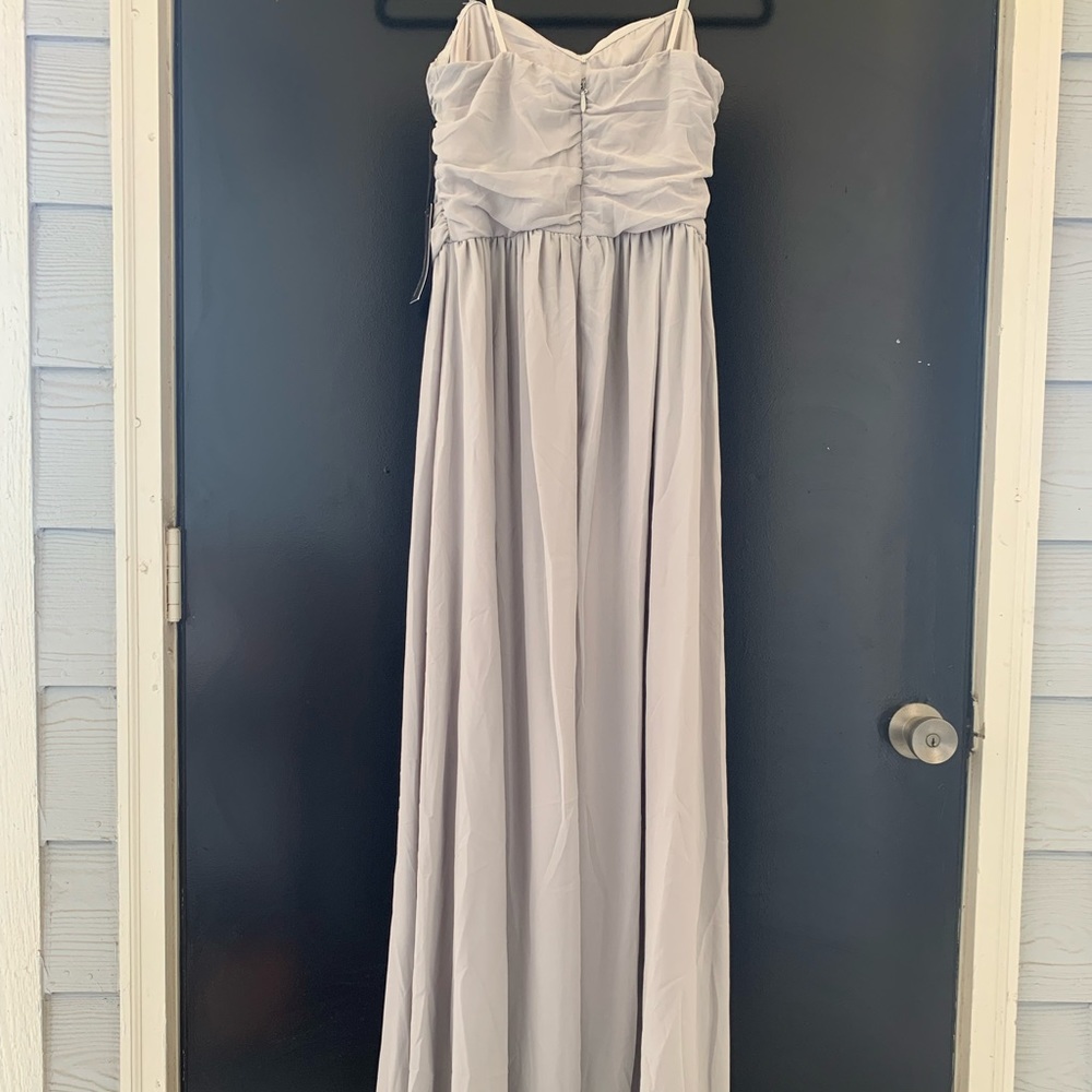 Lulu’s Moonlight Serenade Gray Strapless Maxi Dress - Picture 5 of 10